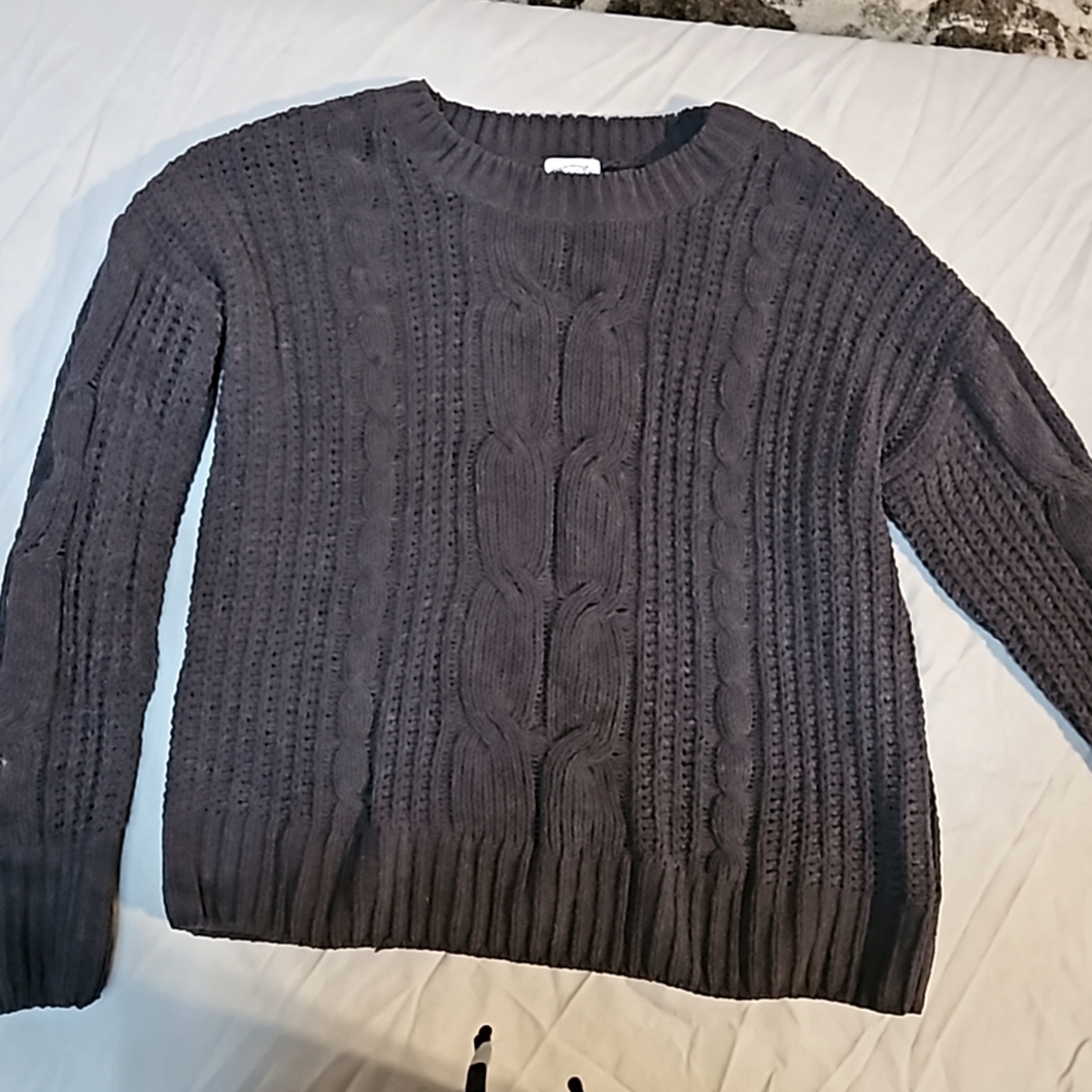 Charcoal Grey Hippie Rose crewneck sweater